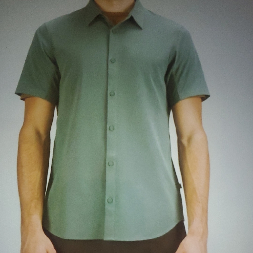 Lululemon Live To Practice Short-Sleeve Button Down Shirt